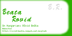 beata rovid business card