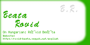 beata rovid business card
